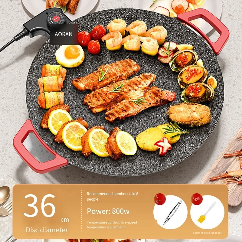 Hot Selling Electric Grill Electric Bbq Non-stick Pan Round Grill Pan With Handle