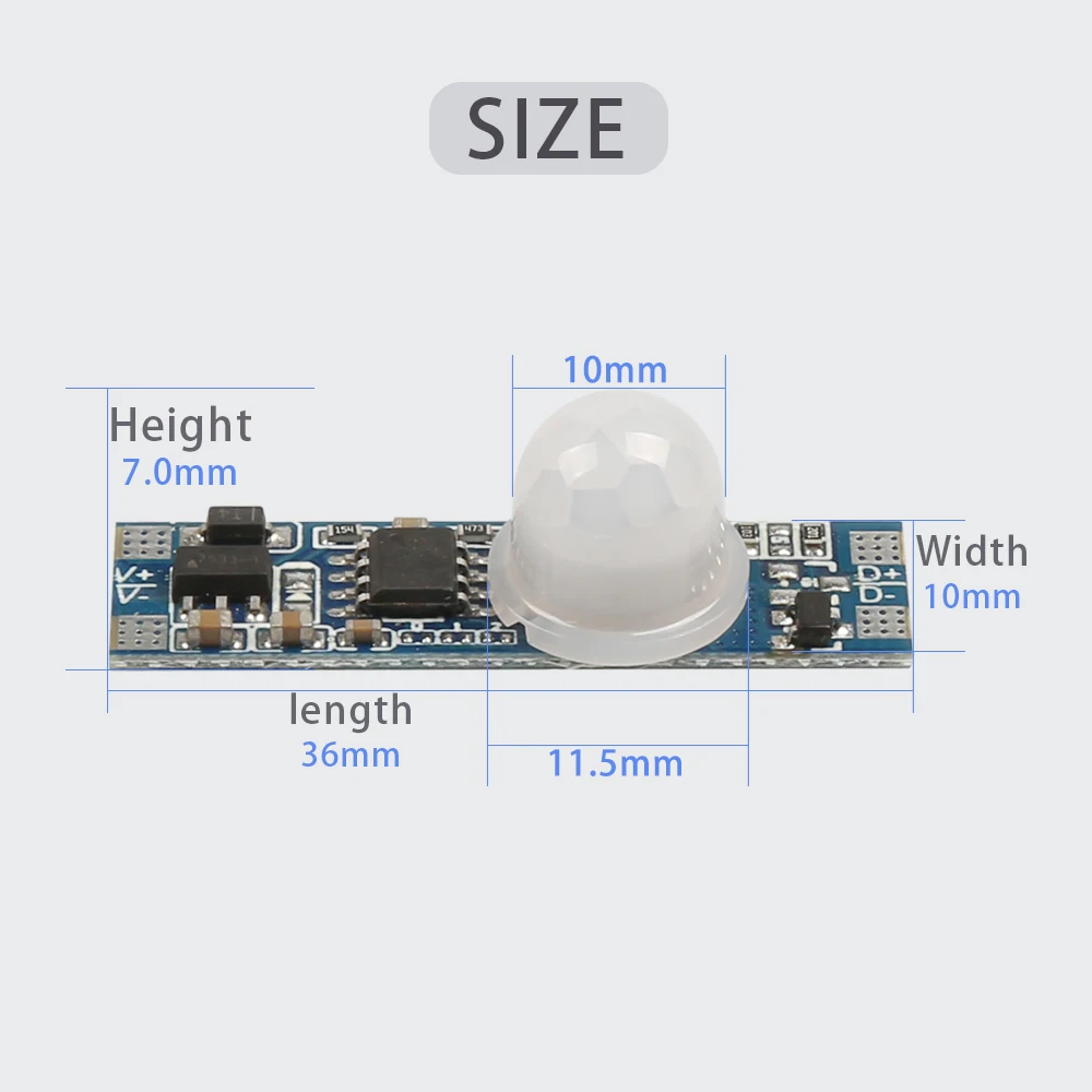 PIR infrared human body induction detector LED light bar controller sensor switch, applicable to corridors, stairs, closets, etc