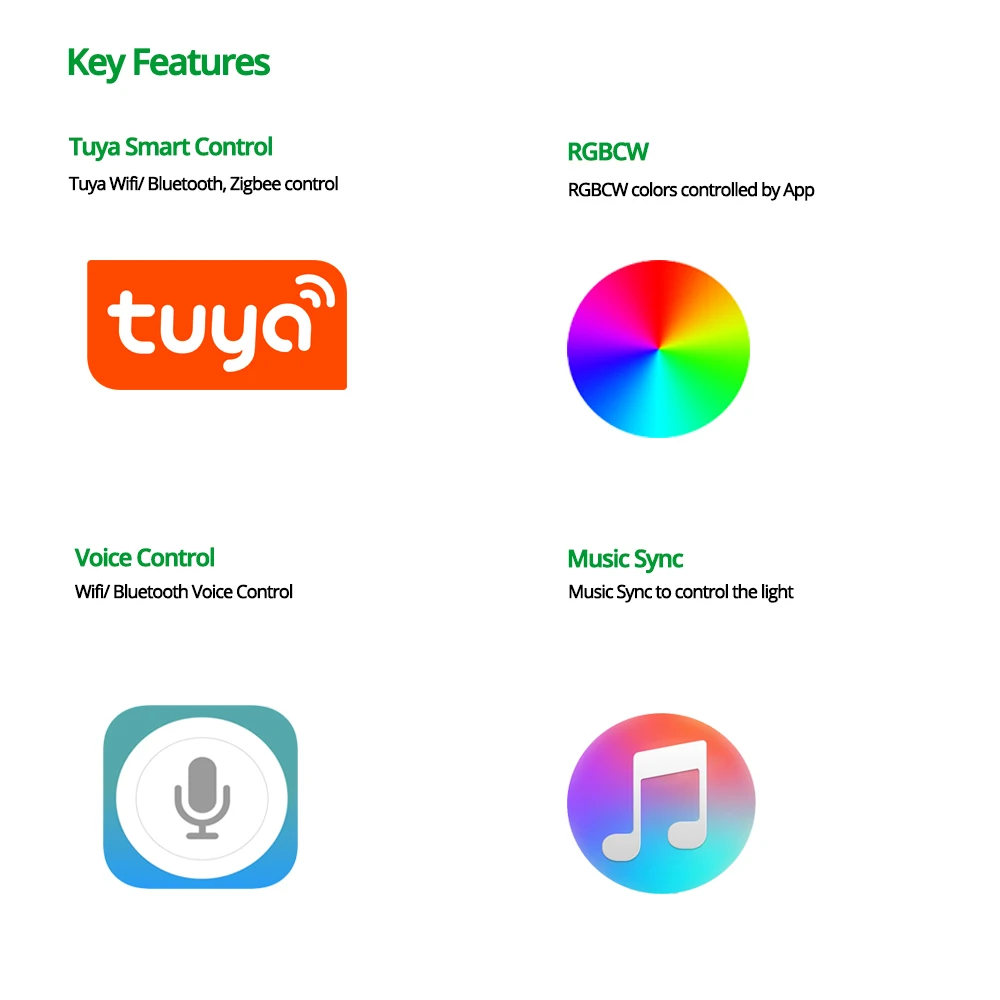 15W 20W Tuya Zigbee Wifi Voice Control Smart Home RGBWW LED Track Light 10W RGBCW Tuya Track Light Smart