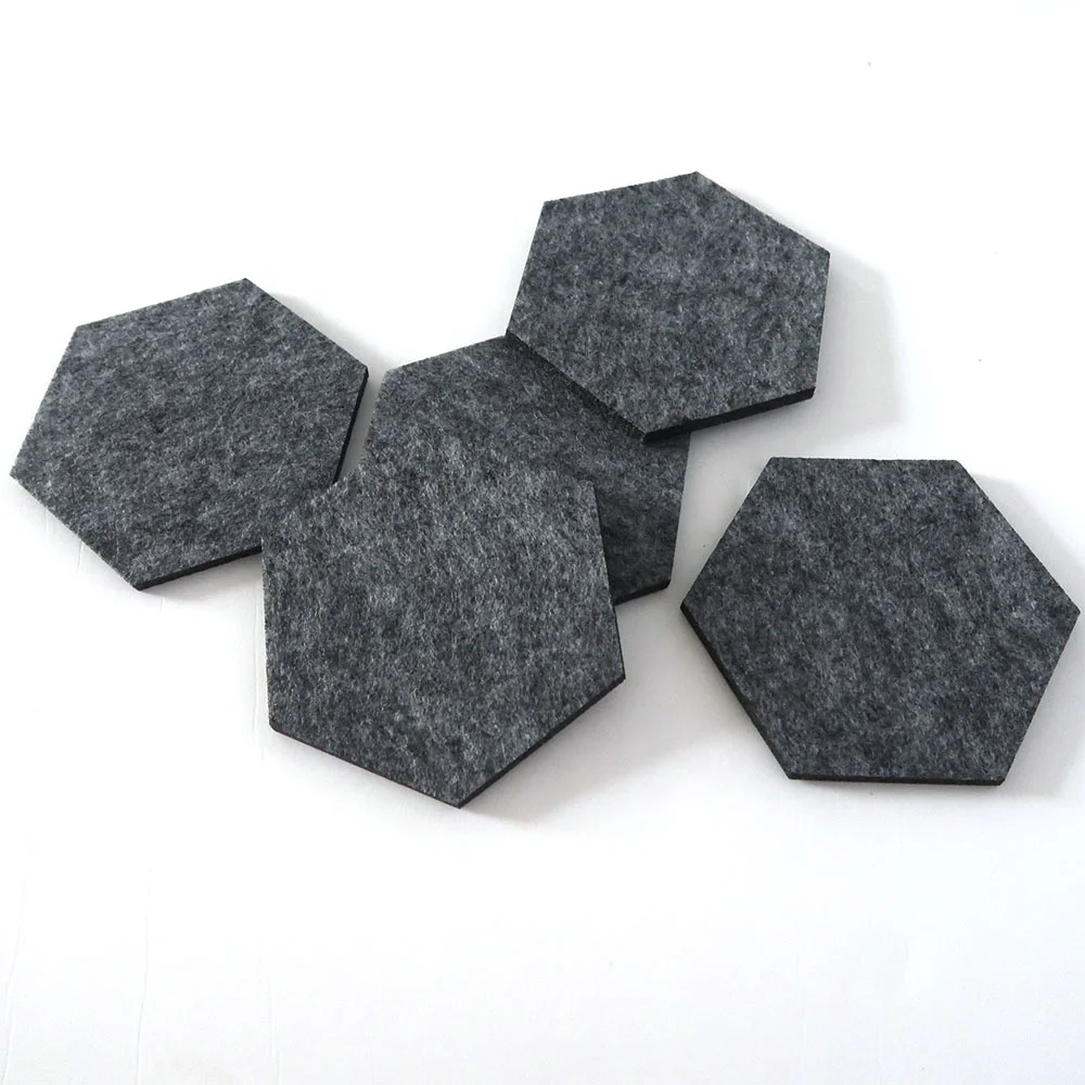 
Шестигранная серая войлочная подставка под чашку, термостойкая войлочная подставка, Настольный коврик, размер под заказ 