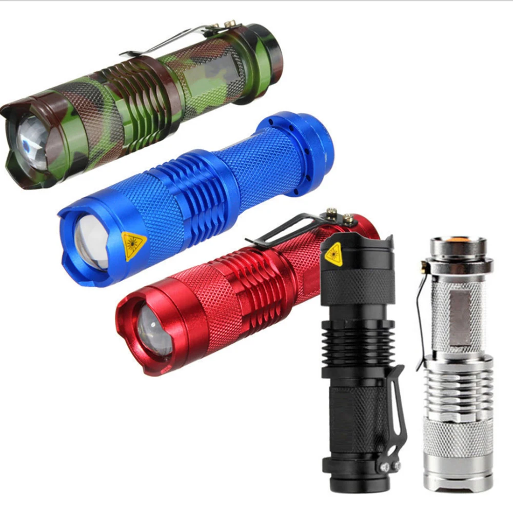 SK68 mini flashlight torch light Outdoor pocket portable lamp zoom Waterproof LED Lantern 14500 AA flashlight