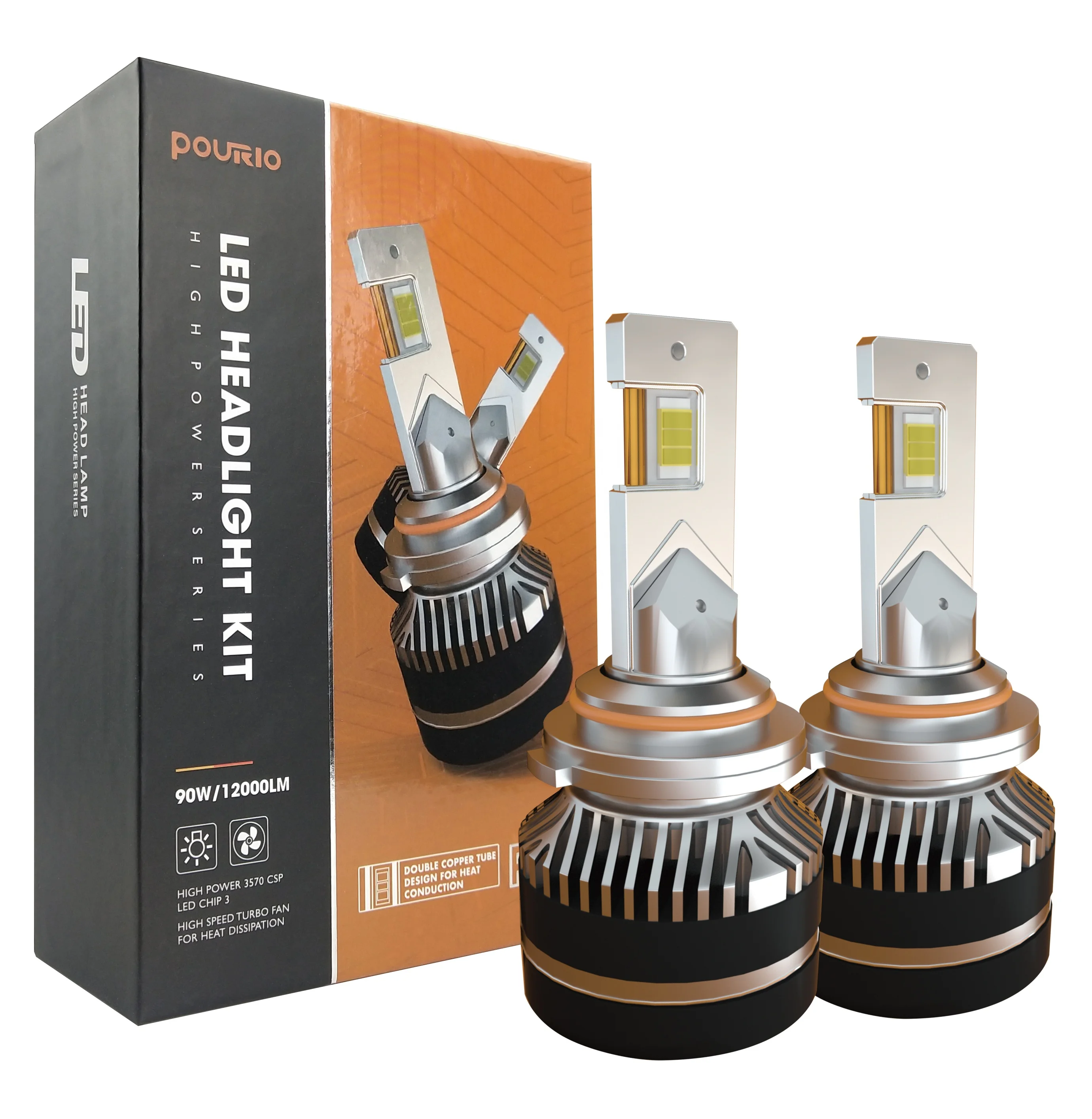 P9 Turbos LED H4 New Arrival 2022 OEM high power H1 H3 9007 9006 9005  h10 h4 car led headlight bulb for aftermarket