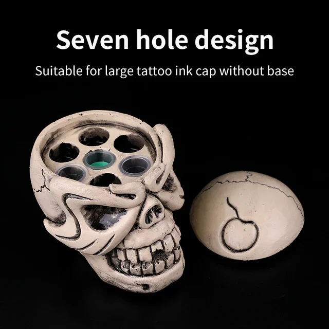 Skull Design Tattoo Ink Cap Holder Stand Tattoo Pigment Cup Holder Permanent Makeup Tool For Microblading And Tattoo Accessories