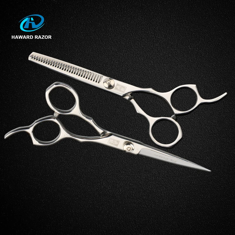 Feilong 6 Inch Salon Hairdressing Cutting and Thinning Barber Scissors Hair Stainless 420 Adjustable Mirror Poish Curved 51-52
