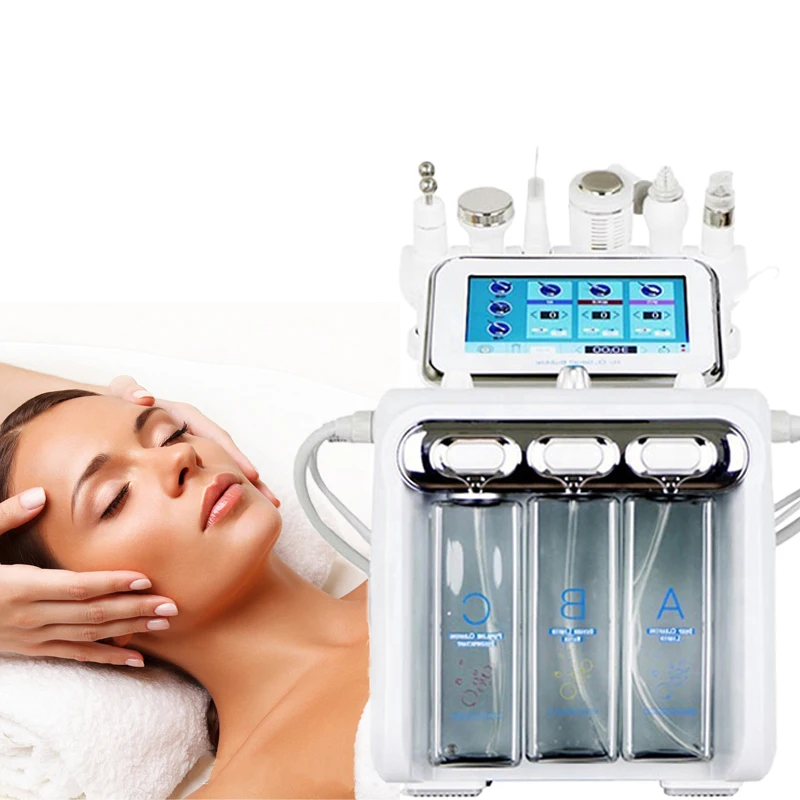 Hot Sale Beauty Salon Equipment 6 in 1 Portable RF Dermabrasion Machine Facial Hydra