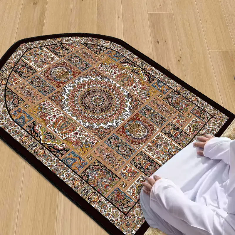 new design wholesale muslim  Prayer Mat soft fabric non slip material kneeling mat worship mat