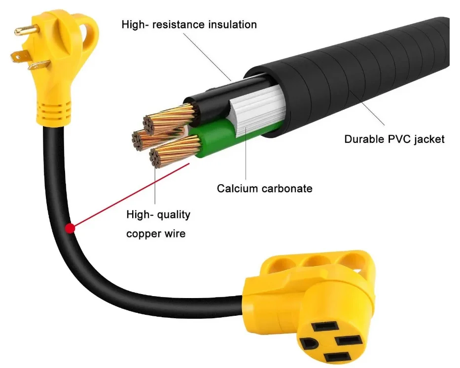 RV Pigtail Marine Shore Power Adapter Cord 30A NEMA 5-30P to NEMA 5-15R socket ,STOW 10Gauge L5-30