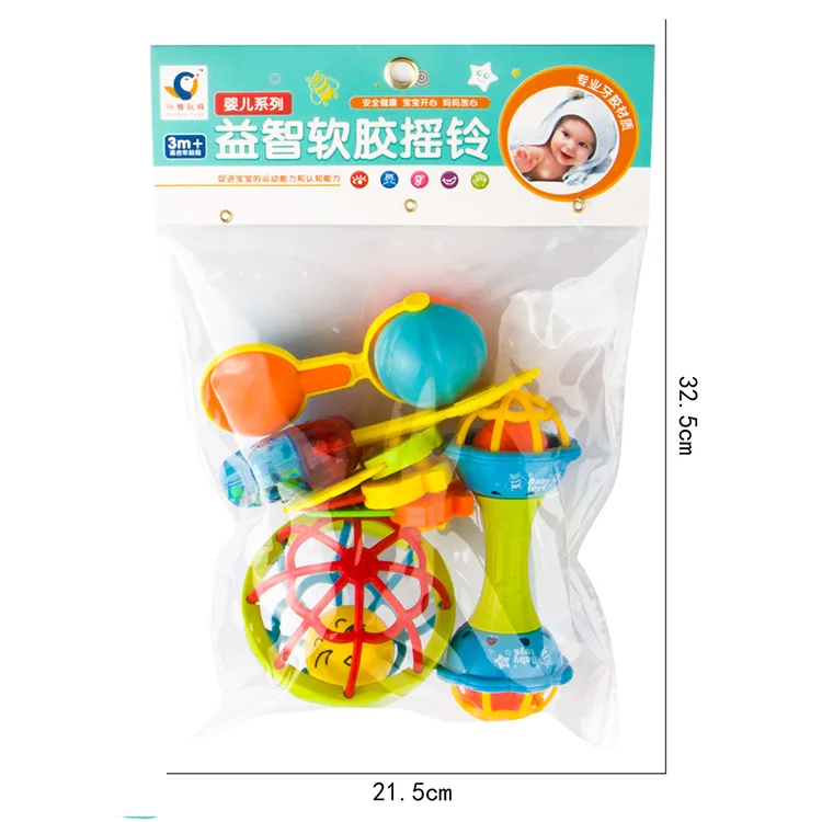 
Wholesale infant teether set hand bells baby rattle plastic rattles toys 