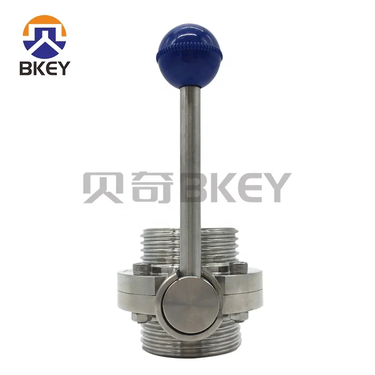 Best Price SS304/316L 3 or 4 Position Pull Handle Sanitary Butterfly Valve with Clamp Ends