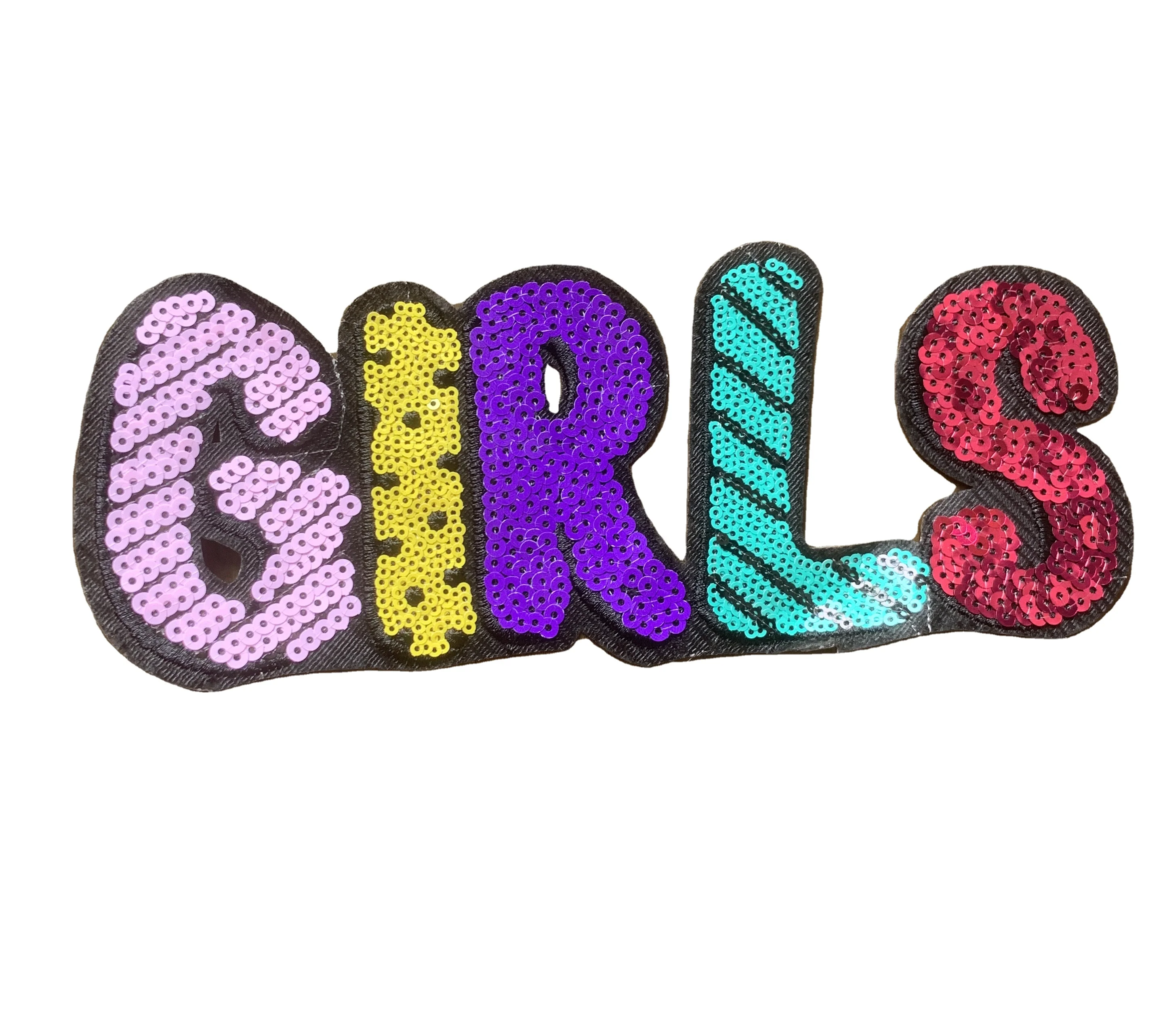 embroidery sequin letter patches garment accessories for clothing,wholesale patches custom embroidery