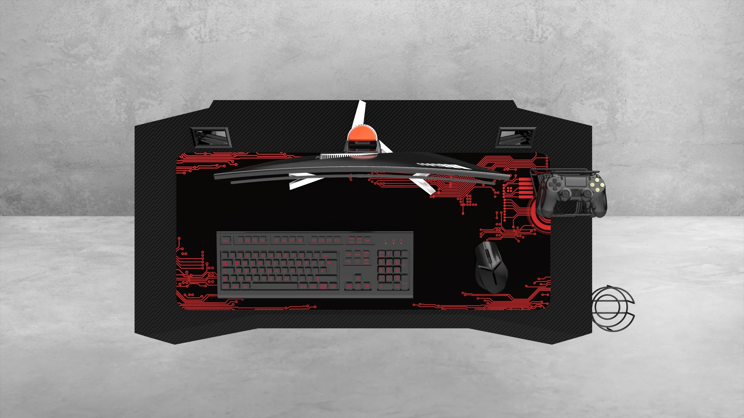 
2020 Galaxy I Latest design LED lighting large MDF carbon fiber texture gaming table PC computer gaming desk 