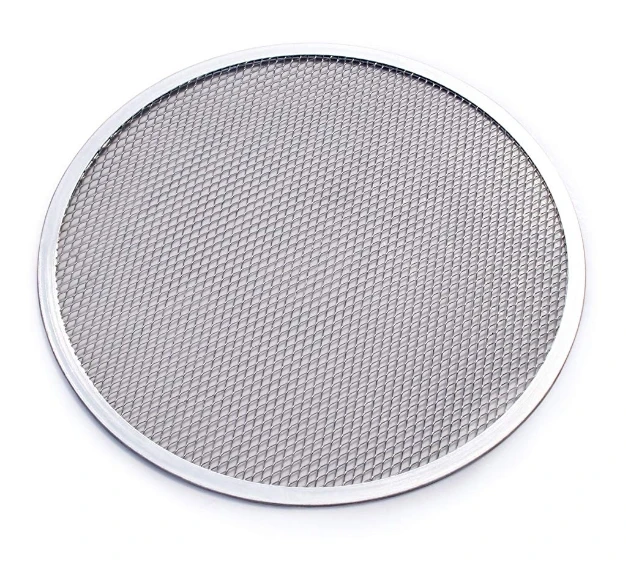 6-22 inch aluminium screen pizza stone non stick mesh net baking tray