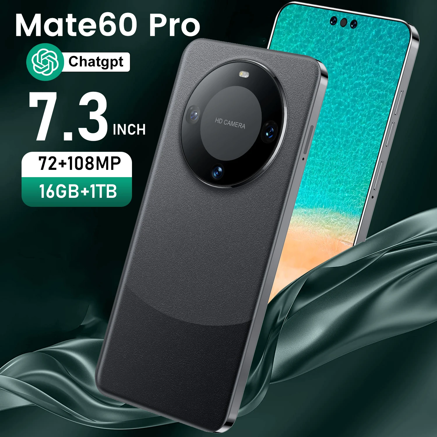 2023 Hot Selling Mate 60 Pro+ Mate 50 12gb+512gb 7.3 Inch Full Display Android 10.0 Mobile Cell Smart Phone