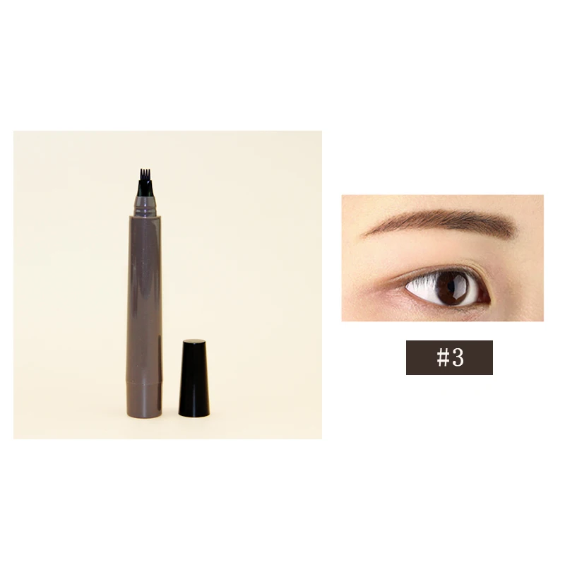 Private label No Logo Eyebrow Pencil Waterproof Eyebrow Pencil with a Micro-Fork Tip Applicator Eyebrow Tattoo Pen