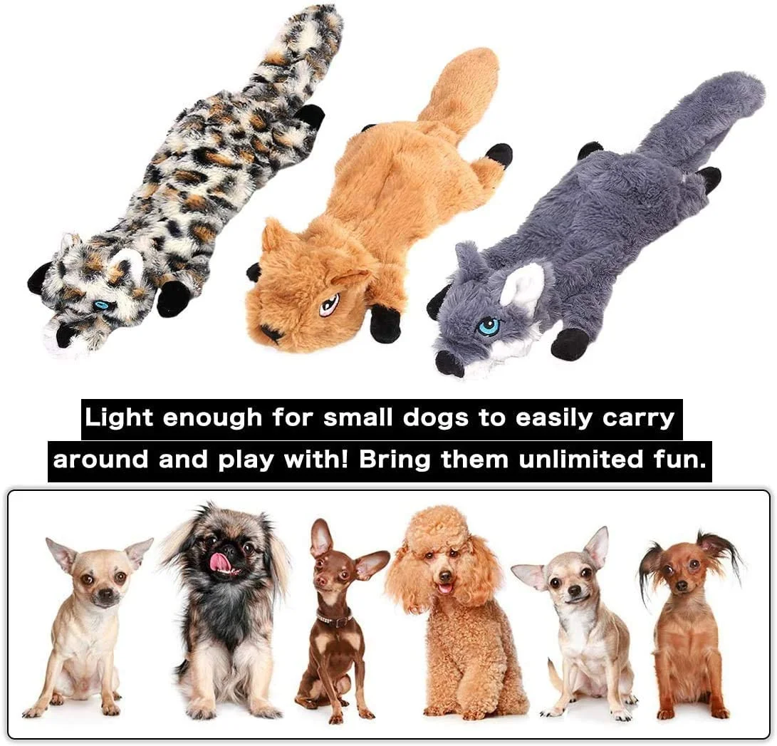 Interactive 5 Pack Pet Toys Dog Large Squeaky Toys Crinkle No Stuffing Animals Dog Plush Chew Toy for Small Medium and Large Dog