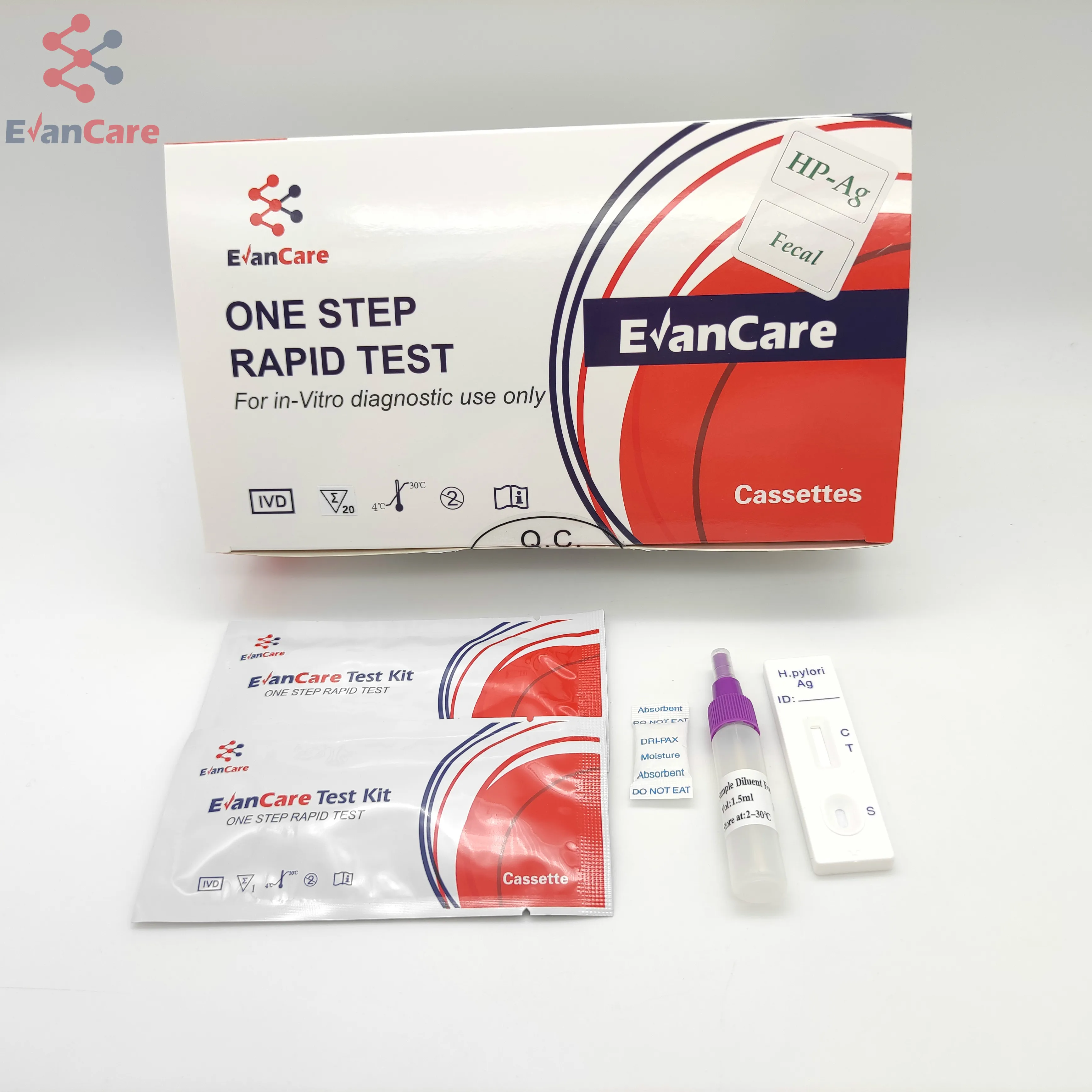 
Evancare high quality one step H.Pylori Ab/Ag Test for Helicobacter antibody 