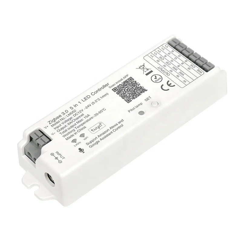 Светодиодный контроллер с голосовым управлением Tuya Zigbee 3 0 5 в 1 новый