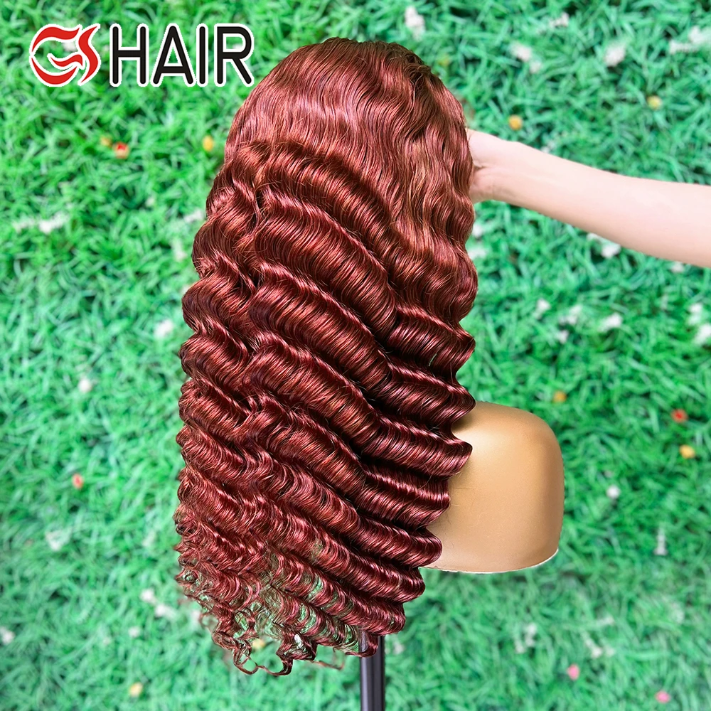 GS Remy Colored Bundles With Closure #33 Color Bundles 5x5 Red Silky Straight Human Hair Brazilian Hair Weave Bundle