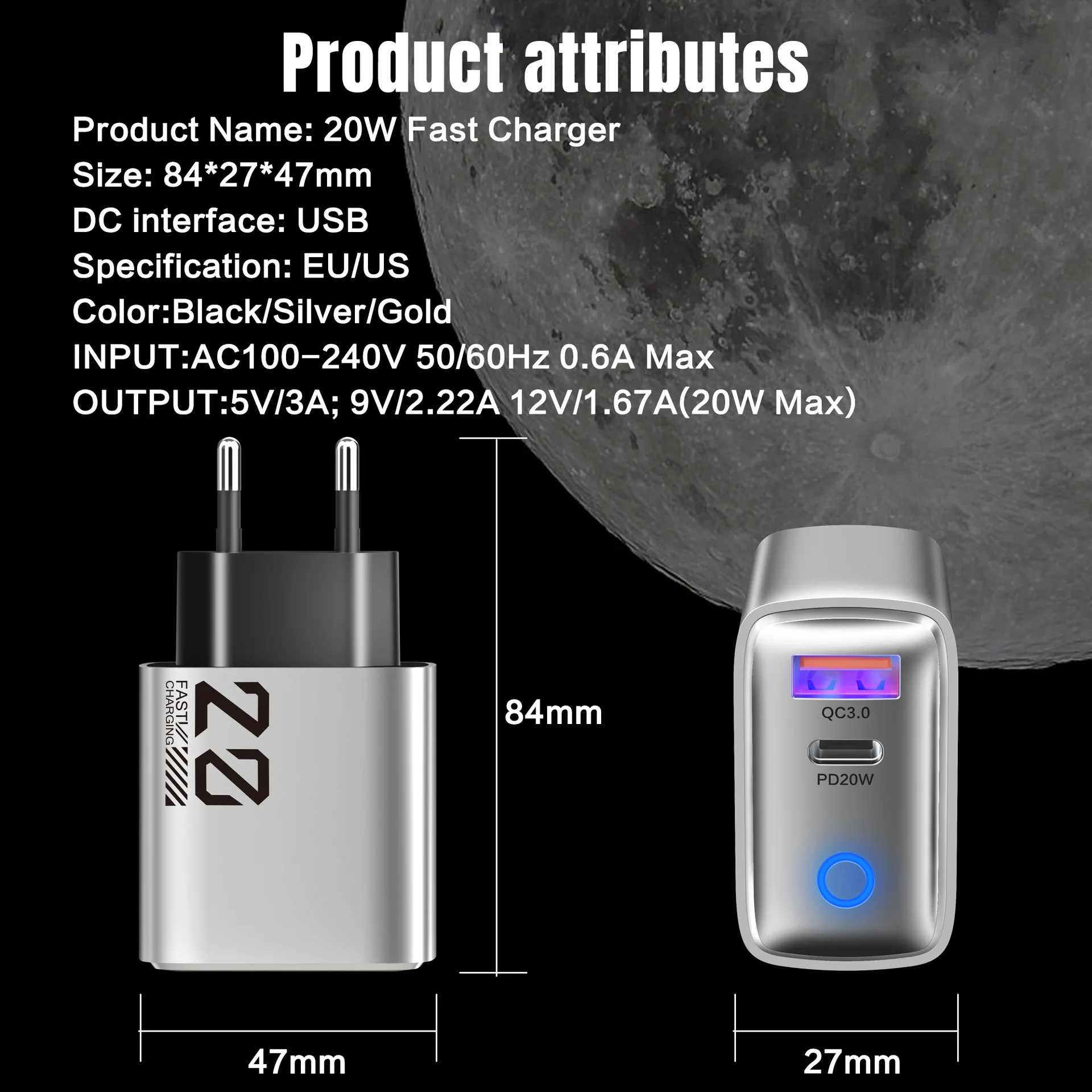 Factory wholesale price Best Selling Products 2025 Custom Logo US EU 20W Type C Mobile Phone Wall Charger USB PD Phone Charger