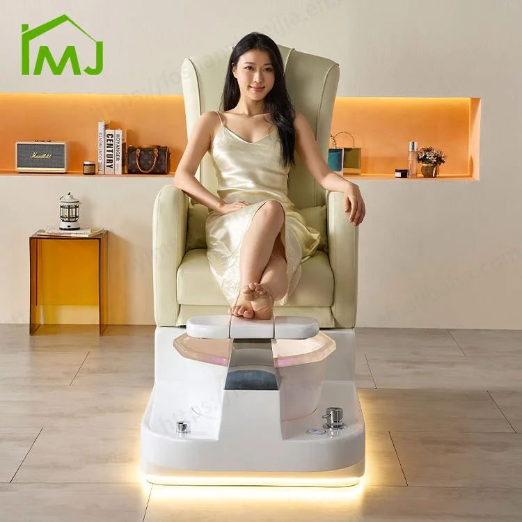 Nail Salon Storage Adjustable back Foot spa massage station Manicure and Pedicure Chairs