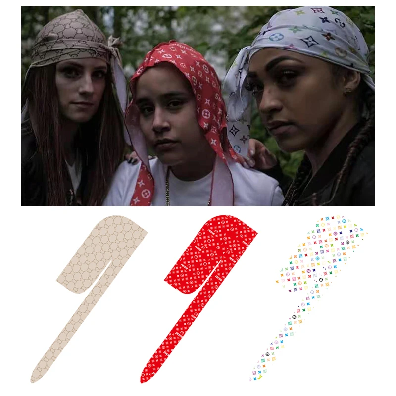 
Wholesale Vendor Luxury Silk Women Designer Durag Custom Logo Man Du Rags Silky Durags For Men 