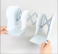 Office Stationery Metal Book Stand Telescopic Bookends Stretch Adjustable Bookshelf