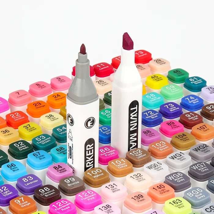 Multicolor 36pcs/set art marker Factory Wholesale supply double point marker alcohol-Based dual tip twin marker for painting