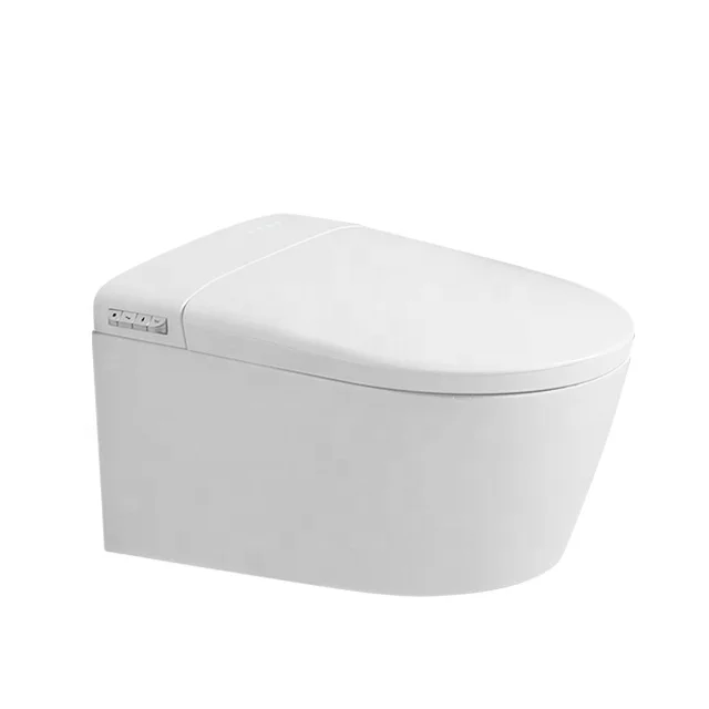Modern European easy clean sensor toilet mounted on wall popular small size automatic wall hung toilet