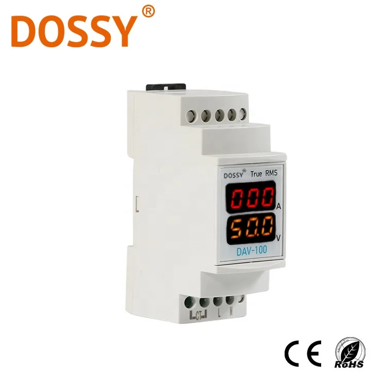  DAV-100 din rail Тип светодиодный дисплей измеритель тока и напряжения Вольтметр Амперметр A +