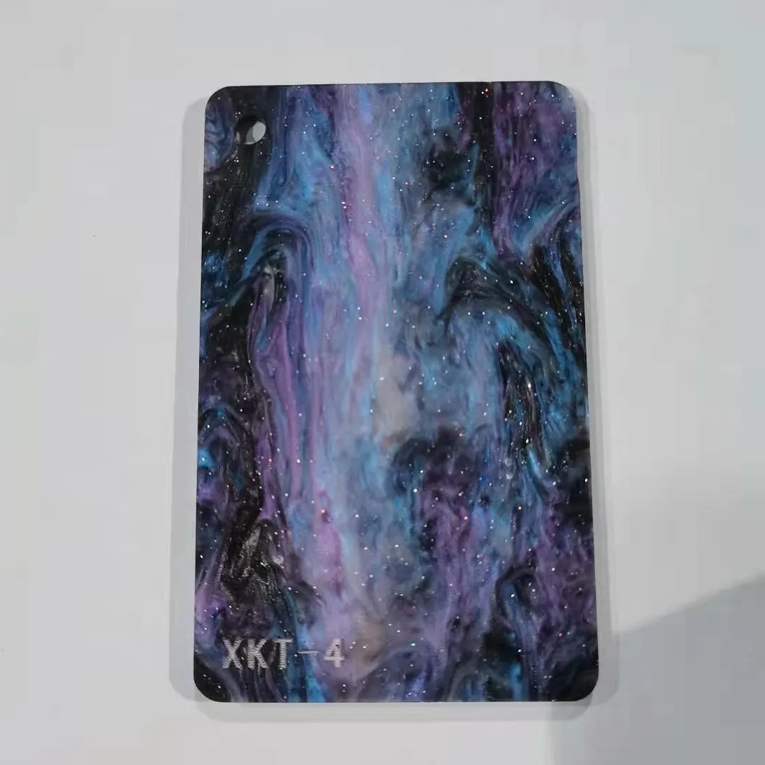 custom purple starry sky pattern colored acrylic sheet for laser cut crafts
