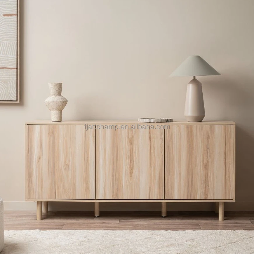 3 Drawer Modern Lamp Wooden Nordic Nightstand