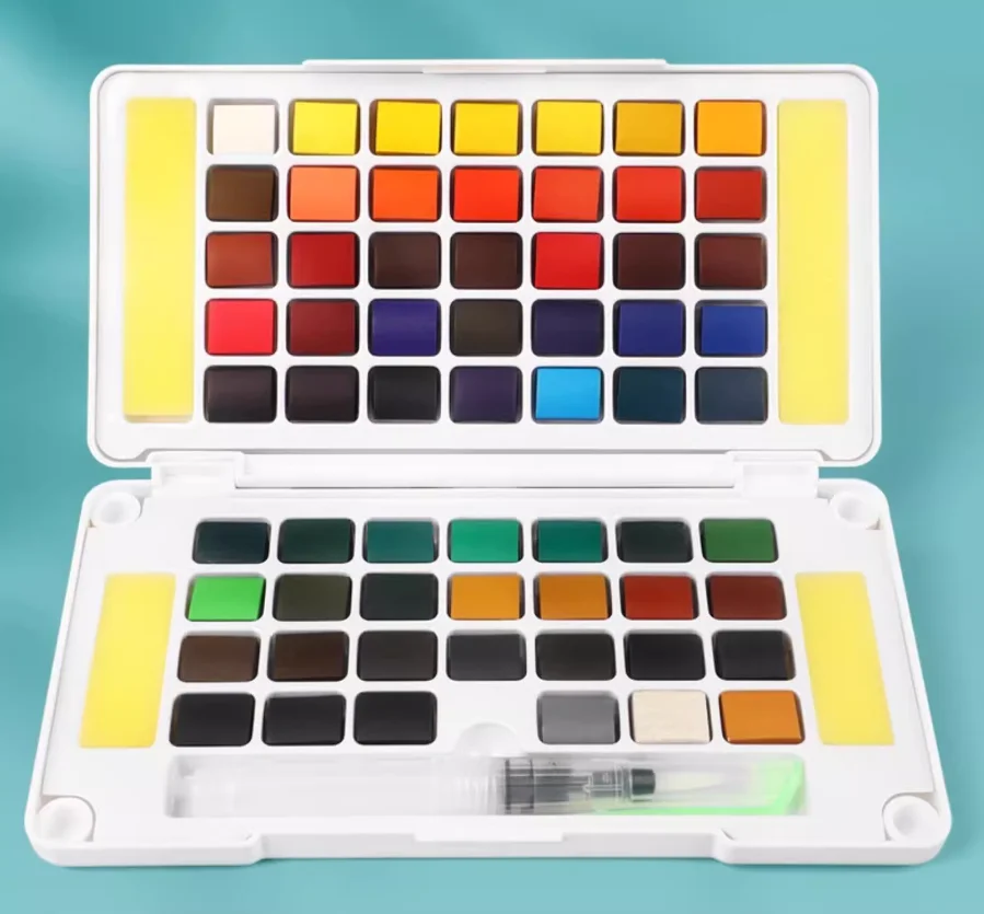 wholesale 62 watercolor paint pan  palette set solid watercolor travel  cake set
