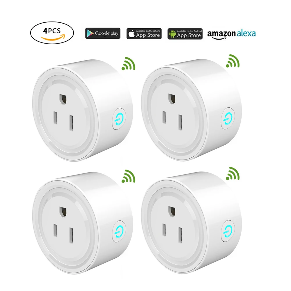 Short protection Electric Power Outlet Strip Wifi socket With Amazon Alexa Echo temperature sensor wall smart socket