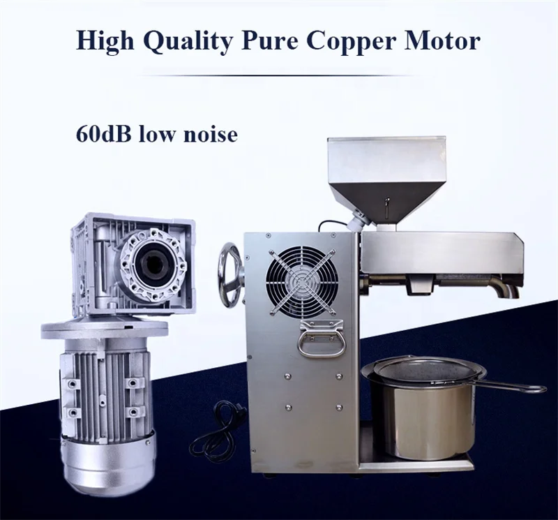 Stainless Steel Oil Press 220V Automatic Olive Peanut Edible Oil Extractor Squeezer Easy Operation Commercial Use