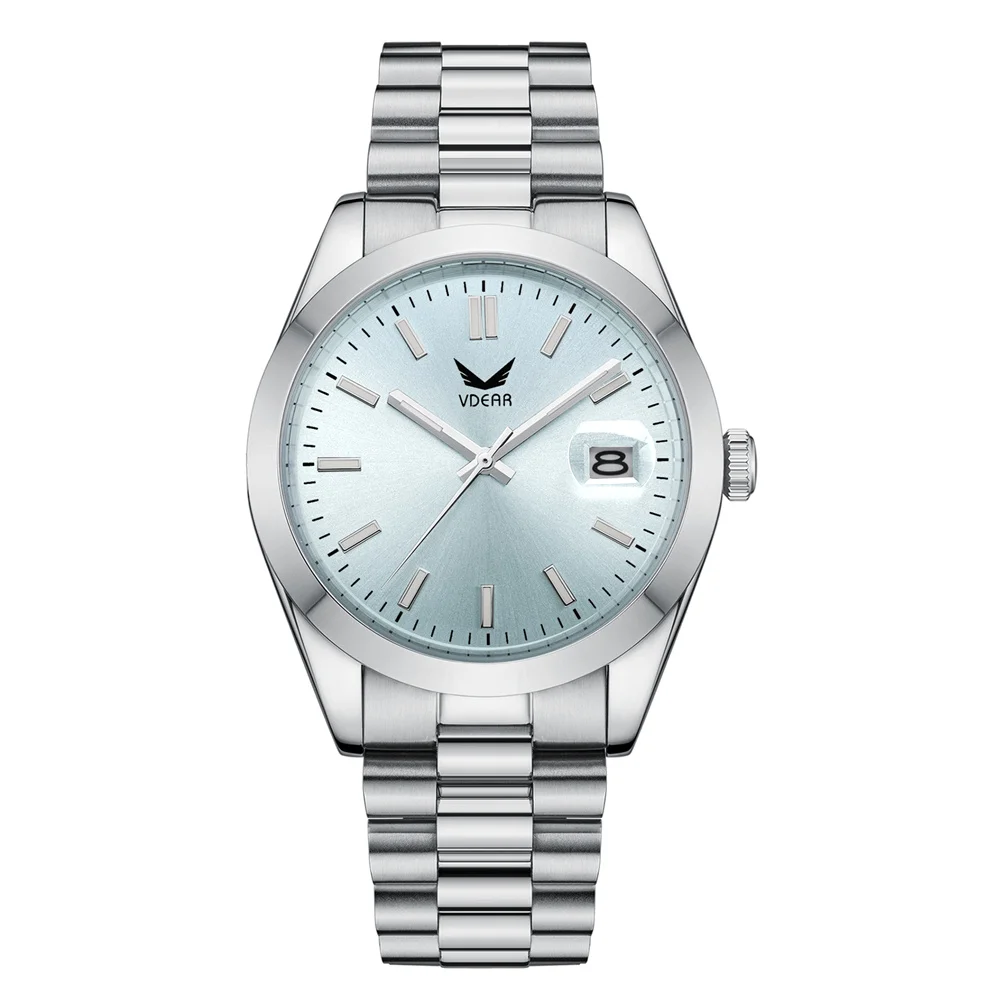 Quartz Wristwatch Male Luminous Waterproof Clock Horloges Zonder Merk Logo Watches Men Wrist Wholesale Baby Blue Watch