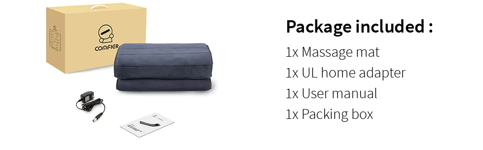 Comfier New Coming electric  massage mattress mat topper with shiatsu massage on neck pillow