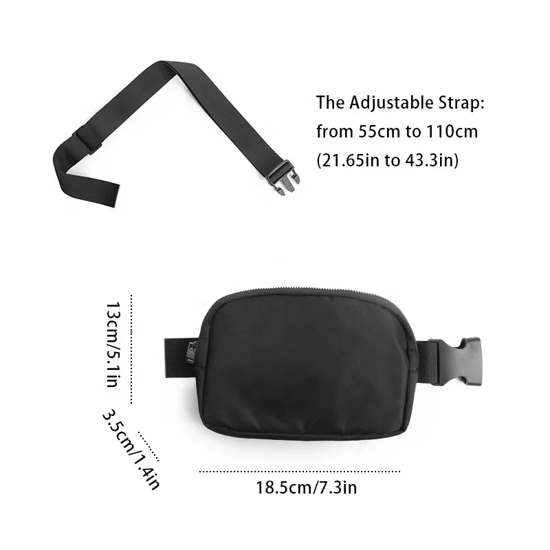 Wholesale Unisex Everywhere Mini Nylon Belt bag for walking sports travel