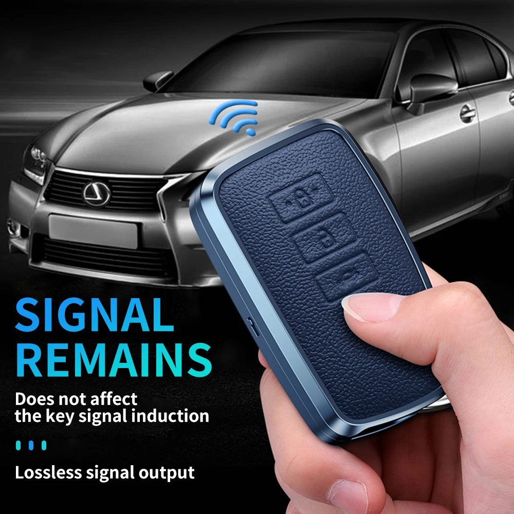Factory Wholesale Aluminum Alloy Leather Car Key Fob Case for Lexus CT200h 300h IS250 Protective Metal Car Key Cover