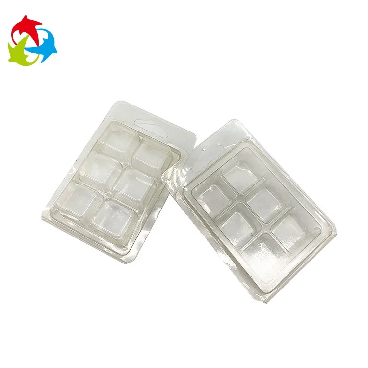 
Rectangle clear cheap wax tart clamshell packaging 