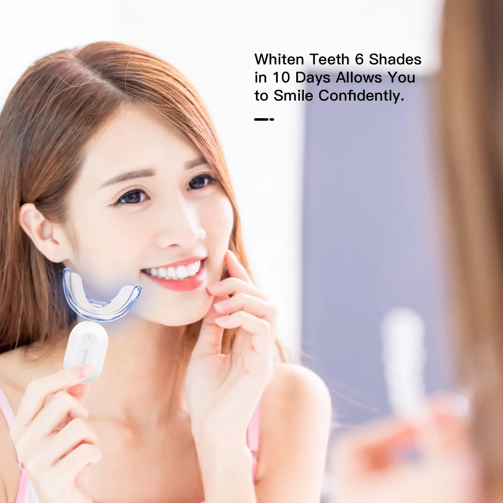 China Non Peroxide Custom Logo Private Label Wireless Dropshipping Home Use Snow Smile 2022 LED light Teeth Whitening Kit