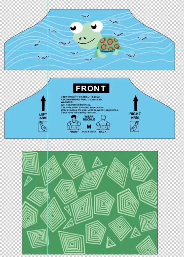 Custom Logo Pattern Kids Arm Band Floats Safety Learn Swimming Life Jacket  EPE Foam puddle jumper baby swimming vest