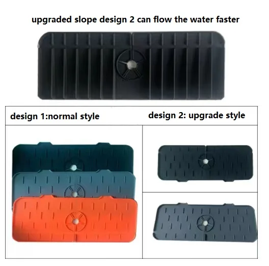 Sink Splash Guard Mat for Kitchen Sink Countertop Protection Faucet Handle Drain Tray for Restroom and RV Kitchen Sink