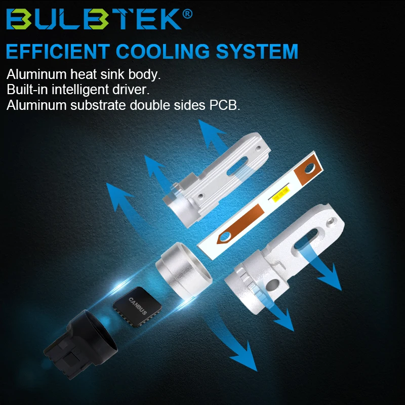 BULBTEK W1-1860-9005 Led Bulb Auto Parts High Power Super Bright 9005 LED Fog Lamp 6000K