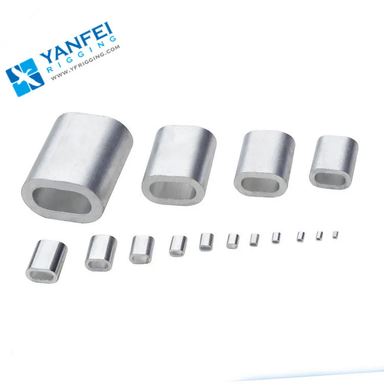 DIN3093 Rope Crimp Sleeves Aluminium Oval Swage Ferrule For Wire Rope Slings
