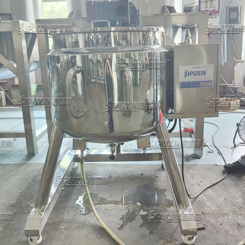 300L Electric heating liquid detergent homogenizing mixer machine soap making machine with weighting system