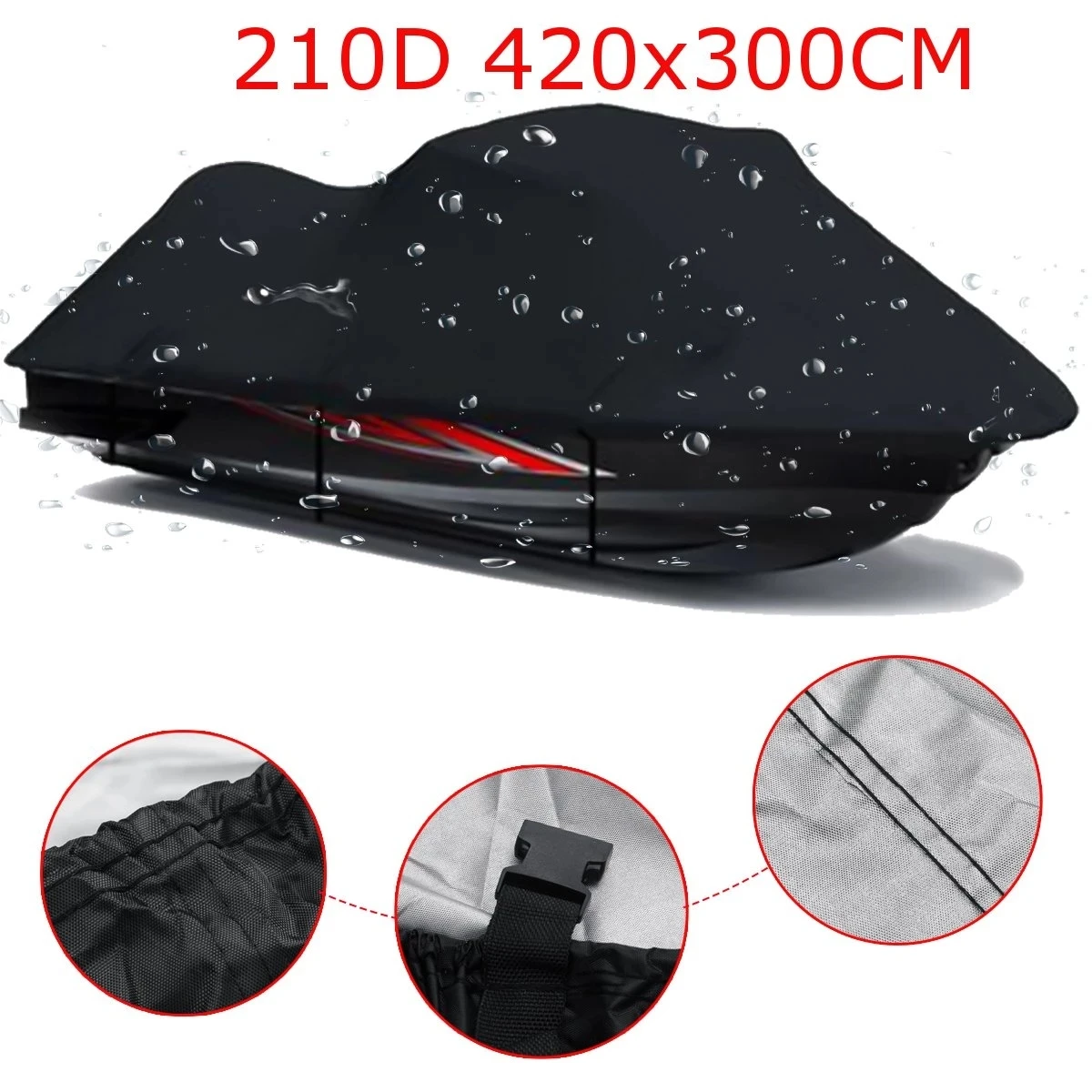 210 300 420 600D Jet Ski Boat Cover Waterproof Sunshade Anti Snow Watercraft Motorboat Cover For Yamaha Wave Runner Cruiser