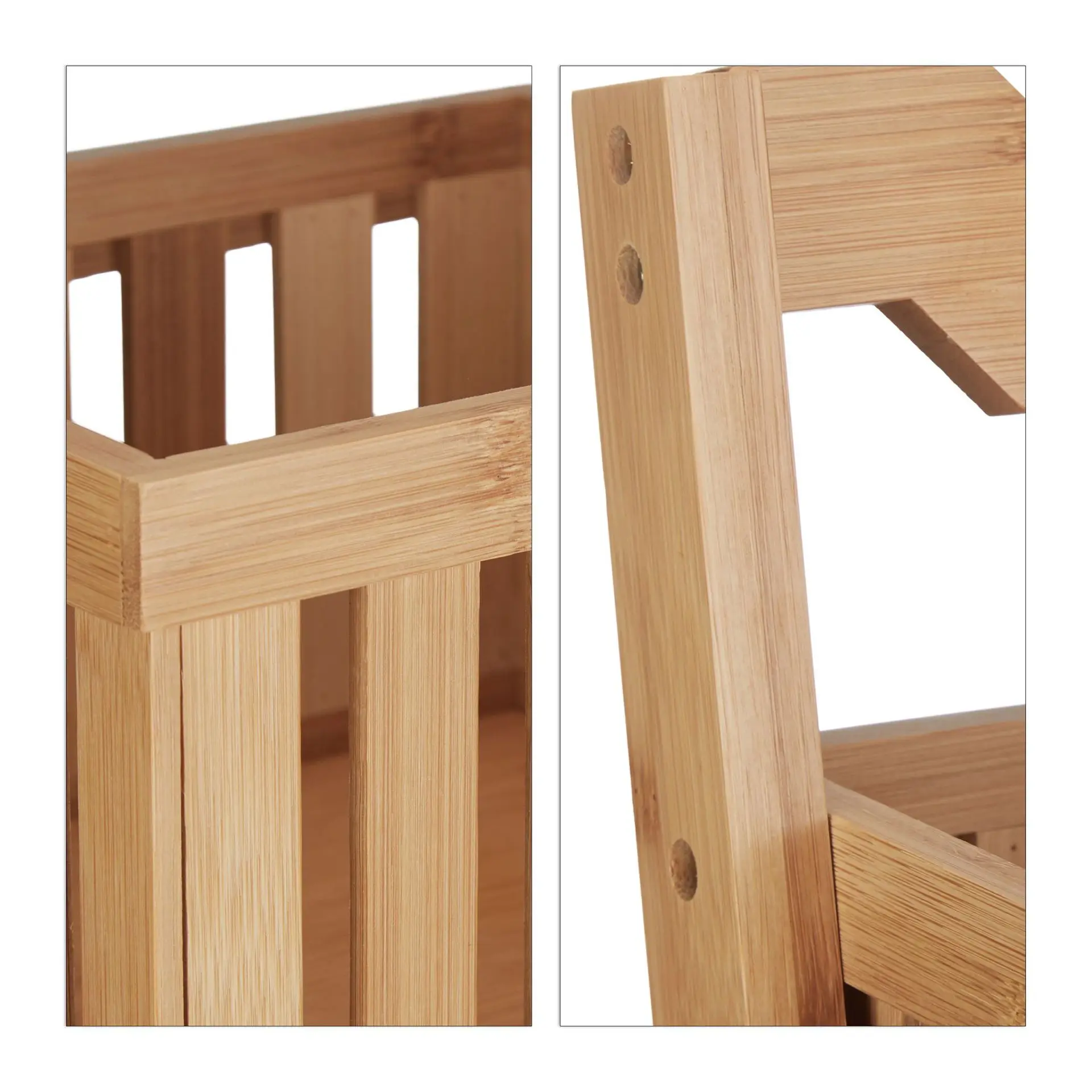 Living Room kitchen Vegetable 3 Tier Ladder Shelf  Bamboo Wood Bathroom Shower Caddy Towel Storage Rack