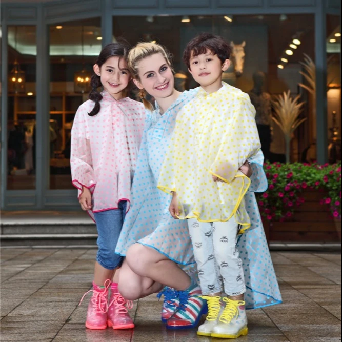 New arrival cute Adult Children rain Coat poncho rain cape for women for hiking and picnic