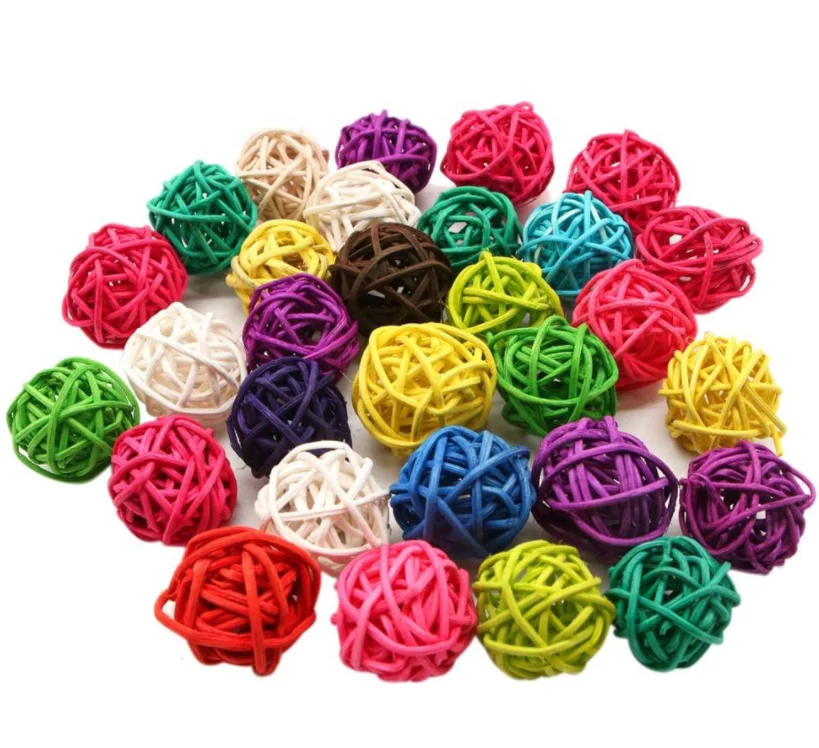 Bird RattanToy Balls Birds Parrot Budgie Parakeet Chewing Toys Pet Bird Chew Toy pet suppliers
