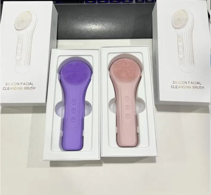 Sonic Face Spa System Custom Mini Rechargeable Facial Washing Silicone Brush Waterproof Portable Beauty Device 2-hour Massage